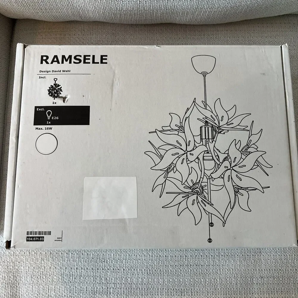 IKEA RAMSELE Pendant Lamp David Wahl White Floral Chandelier Complete Box Light